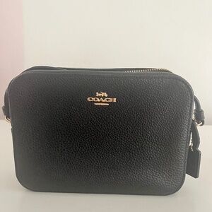 Black small Coach camera mini crossbody bag